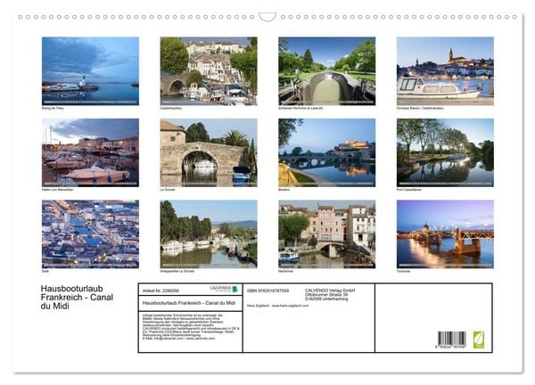 Produktbild: Hausbooturlaub Frankreich - Canal du Midi (Wandkalender 2027 DIN A2 quer), CALVENDO Monatskalender