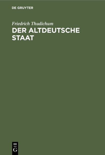 Produktbild: Der altdeutsche Staat