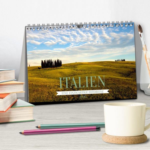 Produktbild: Italien, eine einzigartige Fotoreise (Tischkalender 2026 DIN A5 quer), CALVENDO Monatskalender