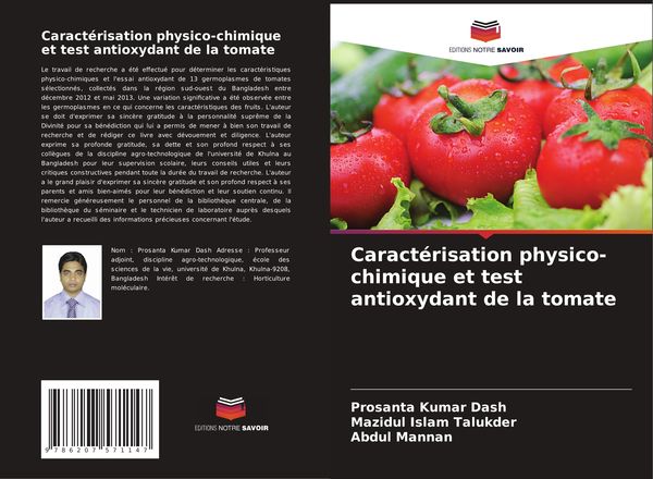 Produktbild: Caract&eacute;risation physico-chimique et test antioxydant de la tomate