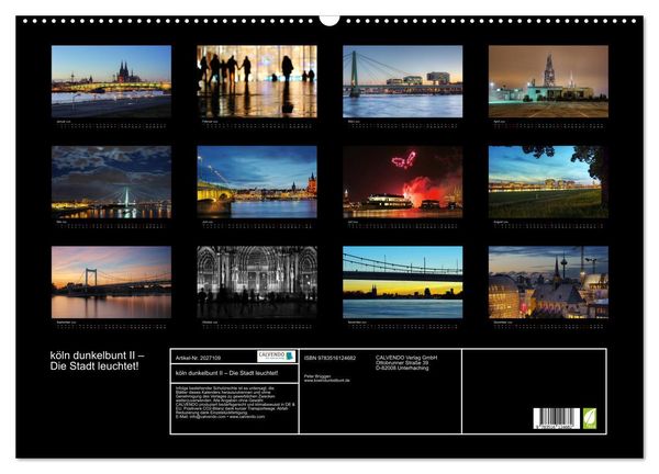 Produktbild: k&ouml;ln dunkelbunt II &ndash; Die Stadt leuchtet! (Wandkalender 2026 DIN A2 quer), CALVENDO Monatskalender