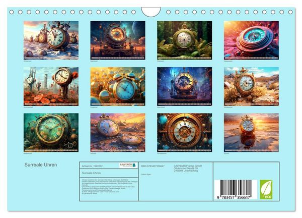 Produktbild: Surreale Uhren (Wandkalender 2026 DIN A4 quer), CALVENDO Monatskalender