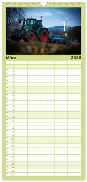 Produktbild: Familienplaner 2026 - Agrartechnik mit 5 Spalten (Wandkalender, 21 x 45 cm) CALVENDO