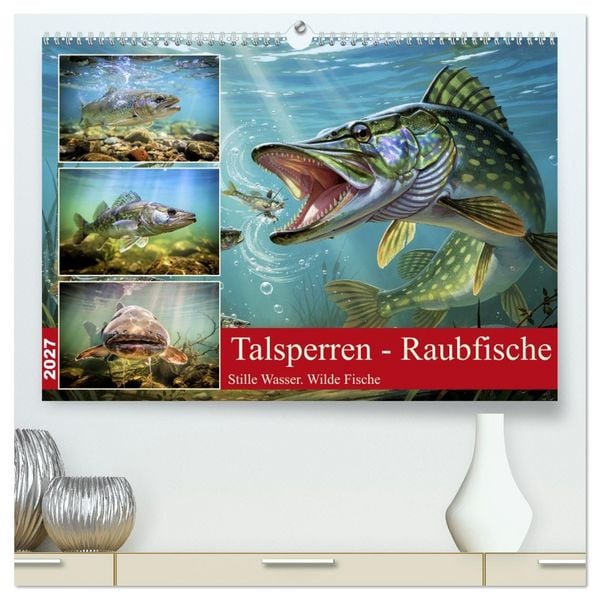 Produktbild: Talsperren - Raubfische (hochwertiger Premium Wandkalender 2027 DIN A2 quer), Kunstdruck in Hochglanz