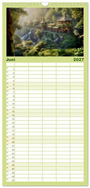 Produktbild: Familienplaner 2027 - Im Reich der Elben mit 5 Spalten (Wandkalender, 21 x 45 cm) CALVENDO