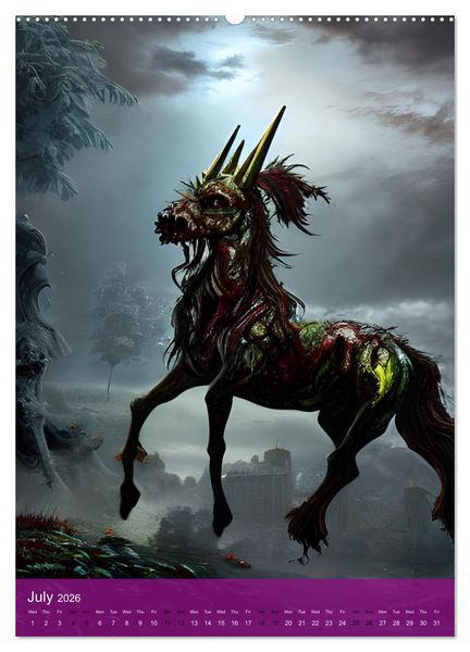 Produktbild: Zombiecorns (Wall Calendar 2026 DIN A2 portrait), CALVENDO 12 Month Wall Calendar