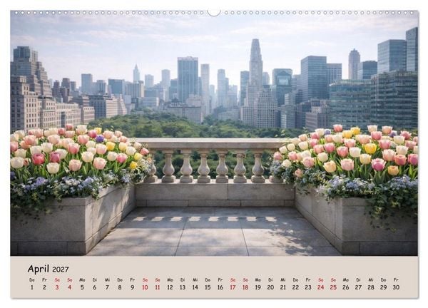 Produktbild: Urbane Oasen - Wo die Stadt aufblüht (hochwertiger Premium Wandkalender 2027 DIN A2 quer), Kunstdruck in Hochglanz