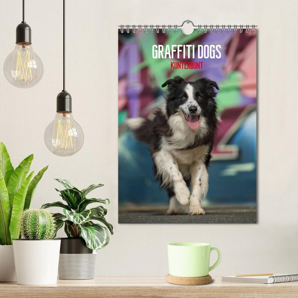 Produktbild: Graffiti Dogs Kunterbunt (Wandkalender 2026 DIN A4 hoch), CALVENDO Monatskalender