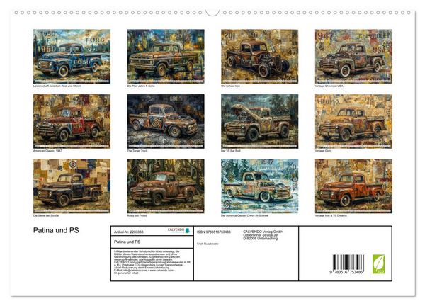 Produktbild: Patina und PS (hochwertiger Premium Wandkalender 2027 DIN A2 quer), Kunstdruck in Hochglanz