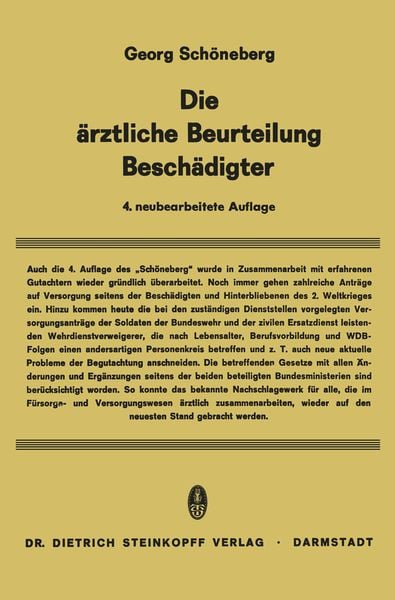 Die Ärztliche Beurteilung Beschädigter, Taschenbuch von , Steinkopff, 9783642862137