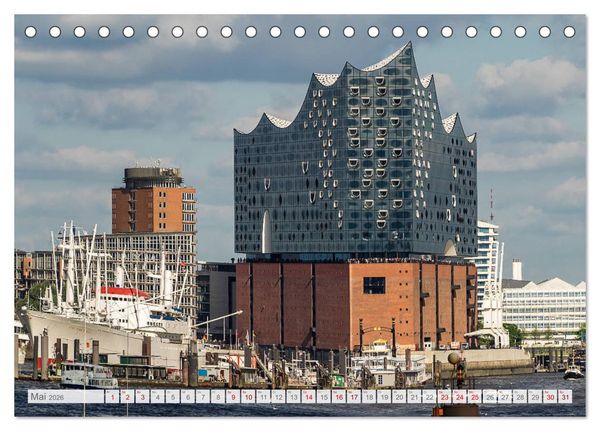 Produktbild: Hamburg. HafenCity, Kontorhausviertel und Speicherstadt. (Tischkalender 2026 DIN A5 quer), CALVENDO Monatskalender