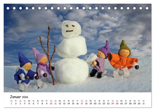 Produktbild: Die Abenteuer der vier kleinen Wichtel (Tischkalender 2026 DIN A5 quer), CALVENDO Monatskalender