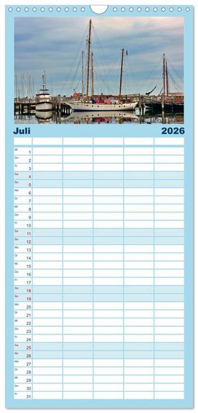 Produktbild: Familienplaner 2026 - Heiligenhafen immer wieder mit 5 Spalten (Wandkalender, 21 x 45 cm) CALVENDO