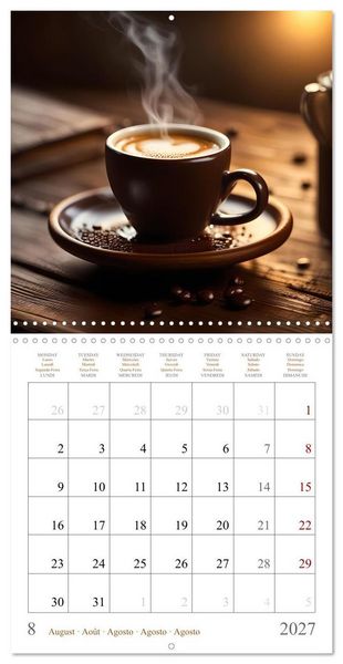 Produktbild: L'&acirc;me du caf&eacute; - Une passion au quotidien (Calendrier mural carr&eacute; 2027 30x30 cm) Calendrier double avec une page pour vos prises de notes