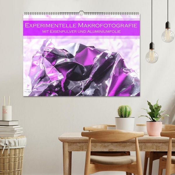 Produktbild: Experimentelle Makrofotografie mit Eisenpulver und Aluminiumfolie (Wandkalender 2026 DIN A2 quer), CALVENDO Monatskalender