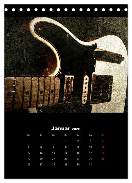 Produktbild: Vintage Gitarren (Tischkalender 2026 DIN A5 hoch), CALVENDO Monatskalender