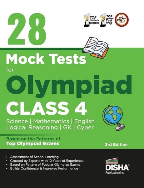 Produktbild: 28 Mock Test Series for Olympiads Class 4 Science, Mathematics, English, Logical Reasoning, GK & Cyber 2nd Edition