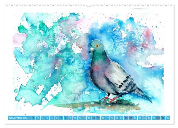 Produktbild: Faszination V&ouml;gel im Aquarell - Expressionistische Kunst von Doris Kr&uuml;ger (Wandkalender 2026 DIN A2 quer), CALVENDO Monatskalender