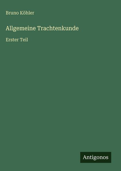 Produktbild: Allgemeine Trachtenkunde