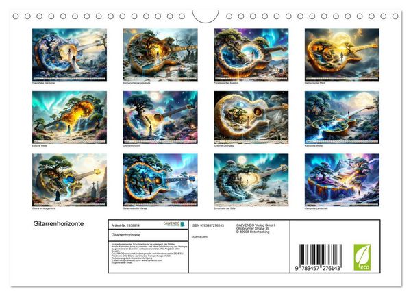 Produktbild: Gitarrenhorizonte (Wandkalender 2026 DIN A4 quer), CALVENDO Monatskalender
