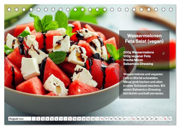 Produktbild: Veganes Soulfood - Leichte vegan Rezepte f&uuml;r jeden Monat (Tischkalender 2026 DIN A5 quer), CALVENDO Monatskalender