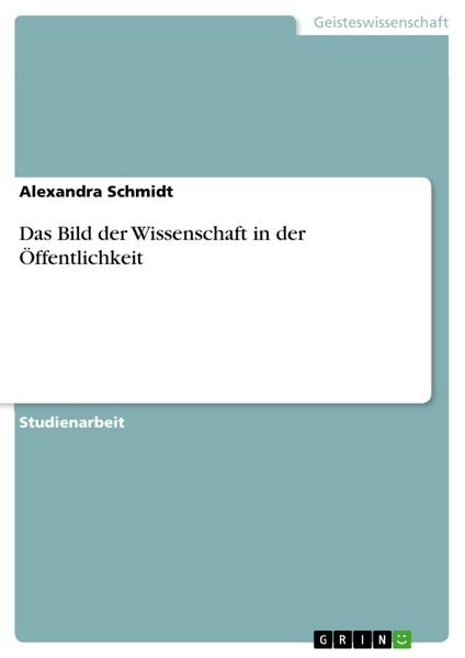 Produktbild: Das Bild der Wissenschaft in der &Ouml;ffentlichkeit
