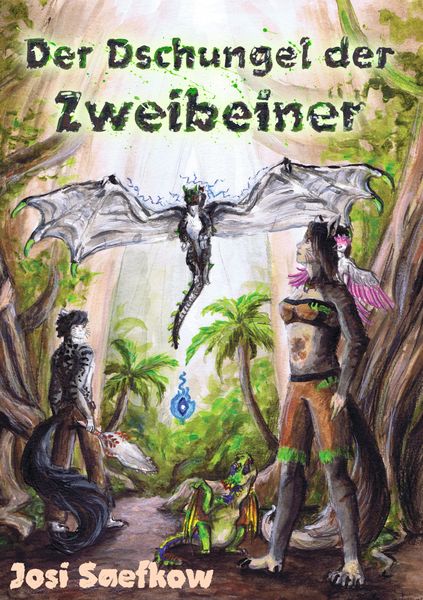 Der Dschungel der Zweibeiner. Illustrierter Fantasieroman über Katzenmenschen und Drachen, Taschenbuch von Josi Saefkow, Tredition, 9783347953406