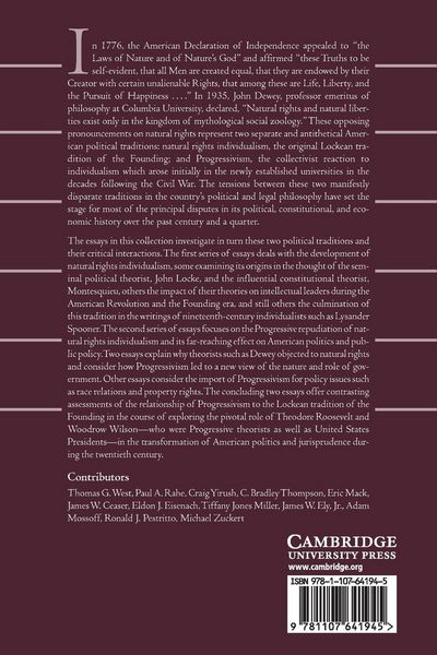 Produktbild: Natural Rights Individualism and Progressivism in American Political Philosophy
