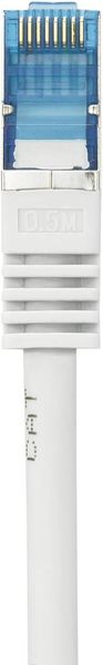 Produktbild: Renkforce RF-4145280 RJ45 Patchkabel CAT 6a S/FTP 0.50 m Grau mit Rastnasenschutz, Flammwidrig 1 St.