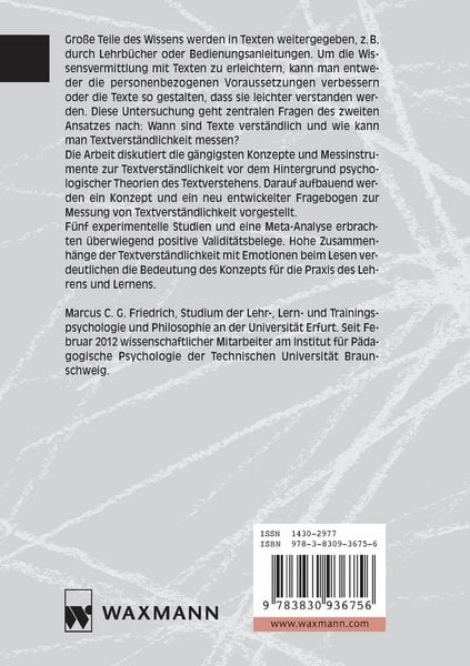 Produktbild: Textverst&auml;ndlichkeit und ihre Messung
