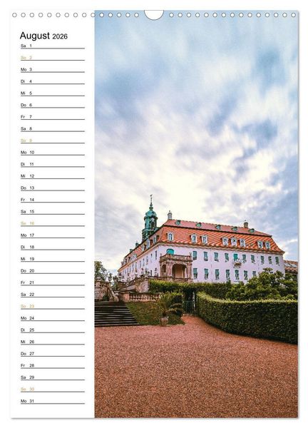 Produktbild: Sachsens Burgen und Schl&ouml;sser - Beschreibbarer Kalender mit Ortsangaben (Wandkalender 2026 DIN A3 hoch), CALVENDO Monatskalender