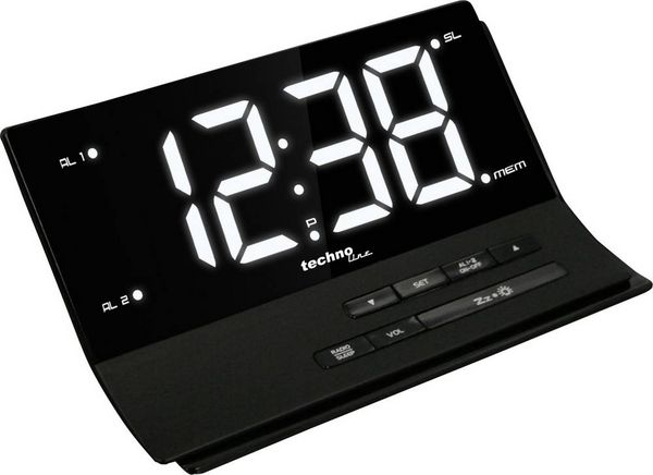 Produktbild: Techno Line WT 482 Funk Wecker Schwarz Alarmzeiten 2 2 Timerzeiten