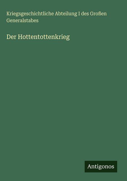 Produktbild: Der Hottentottenkrieg