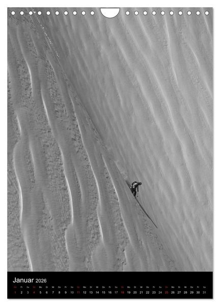Produktbild: Monochrome Ski (Wandkalender 2026 DIN A4 hoch), CALVENDO Monatskalender