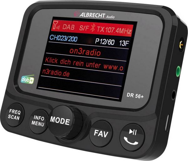 Produktbild: Albrecht DR56+ DAB+ Empf&auml;nger Saugnapfhalterung, Bluetooth Musikstreaming