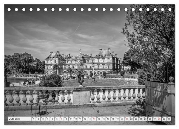 Produktbild: PARIS Monochrome Impressionen (Tischkalender 2026 DIN A5 quer), CALVENDO Monatskalender