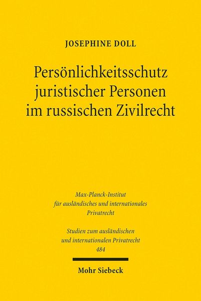 Produktbild: Pers&ouml;nlichkeitsschutz juristischer Personen im russischen Zivilrecht