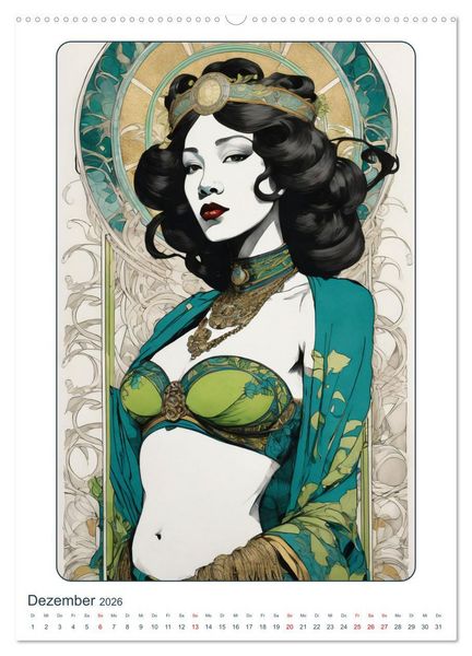 Produktbild: Frauen in Bildern im Art Nouveau-Stil (hochwertiger Premium Wandkalender 2026 DIN A2 hoch), Kunstdruck in Hochglanz