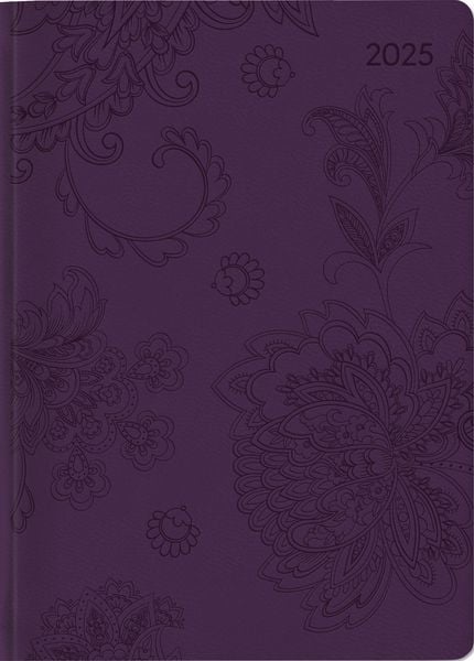 Ladytimer Deluxe Purple 2025 - Taschen-Kalender A6 (10,7x15,2 cm) - Tucson Einband - mit Motivprägung - Weekly - 128 Sei