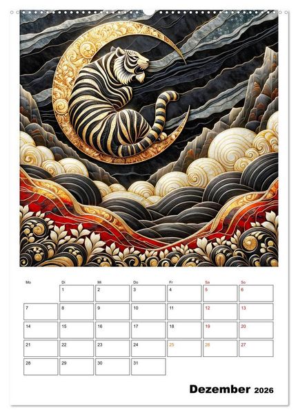 Produktbild: Tierische Mondlichtmagie (Wandkalender 2026 DIN A2 hoch), CALVENDO Monatskalender