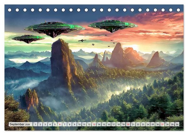 Produktbild: Besuch von einem anderen Stern (Tischkalender 2026 DIN A5 quer), CALVENDO Monatskalender