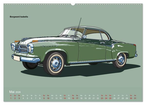Produktbild: Made in Germany - Illustrationen deutscher Oldtimer (Wandkalender 2026 DIN A2 quer), CALVENDO Monatskalender