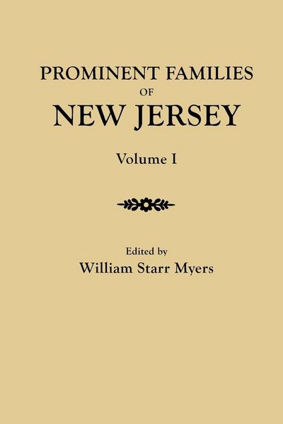 Produktbild: Prominent Families of New Jersey. in Two Volumes. Volume I