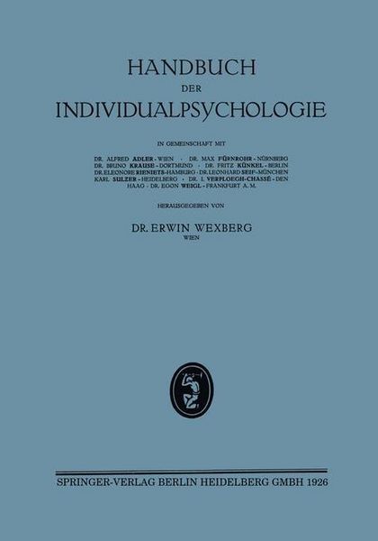 Produktbild: Handbuch der Individualpsychologie