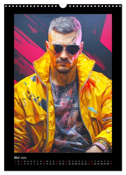 Produktbild: Cyberpunk Heroes. Futuristische Fusion von Technik und Kunst (Wandkalender 2026 DIN A3 hoch), CALVENDO Monatskalender