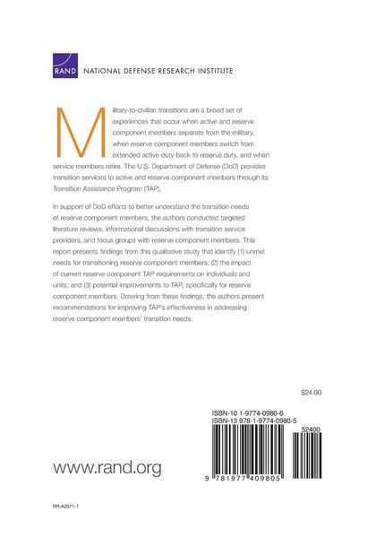 Produktbild: Improving Transition Assistance for Reserve Component Members