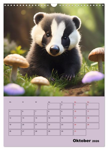 Produktbild: Tierkinder im Zauberwald (Wandkalender 2026 DIN A3 hoch), CALVENDO Monatskalender