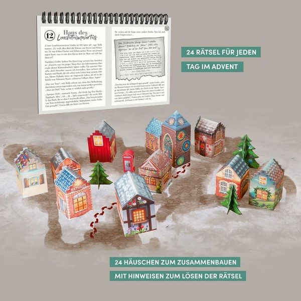 Produktbild: Krimi im Cottage &ndash; Das R&auml;tsel-Weihnachtsdorf &ndash; Adventskalender