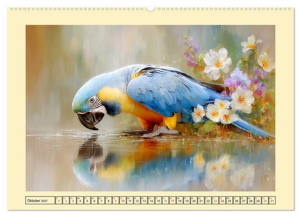 Produktbild: Hyazint-Aras. Die blauen Papageien aus S&uuml;damerika (hochwertiger Premium Wandkalender 2027 DIN A2 quer), Kunstdruck in Hochglanz