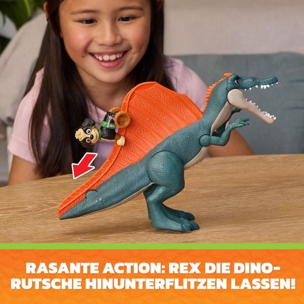 Produktbild: PAW Patrol: Der Dino Film, Rise & Roll Dino Set, Rex-Figur mit Spinosaurus-Dinofigur